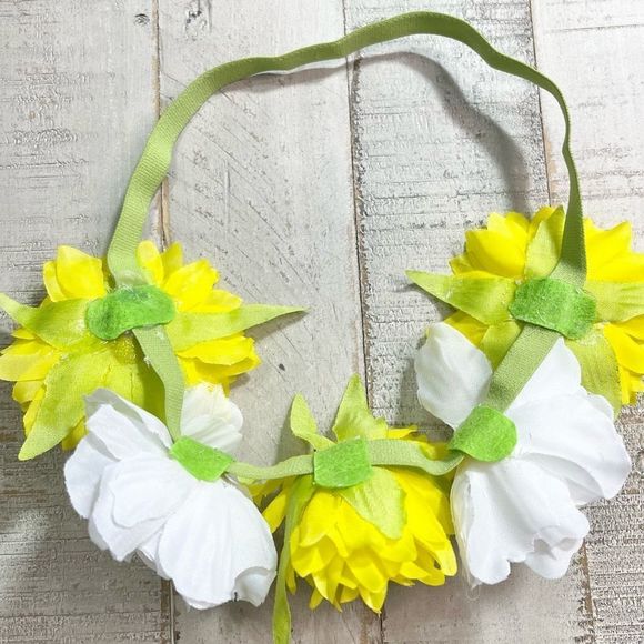 New Hand Made Yellow & White Floral Headband for Adults, Children or Infants - Picture 6 of 7